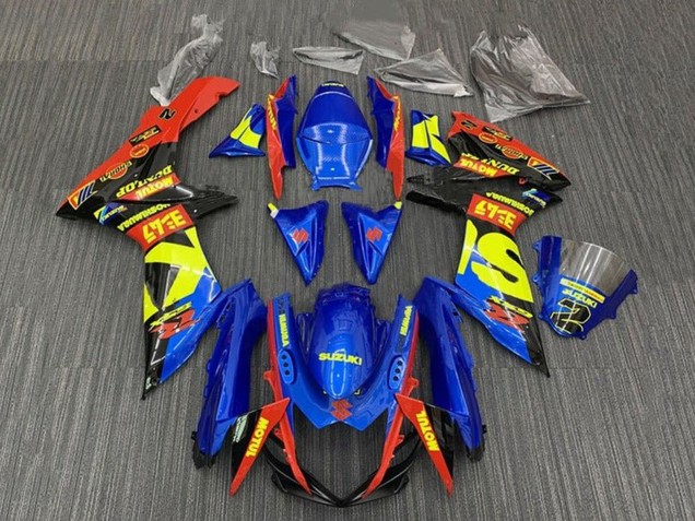 Carénages Moto Suzuki GSXR 600 / GSXR 750 2011-2024 - Bleu Rouge Jaune Noir