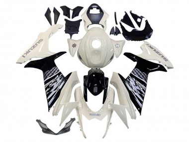 Acheter Carénage Moto Suzuki GSXR 600 / GSXR 750 2011-2024 - Blanc Noir Brillant