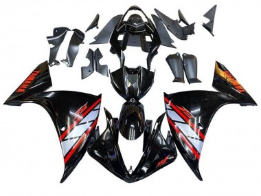Acheter Carénages Moto Yamaha YZF 1000 R1 2012-2014 - Noir Brillant Argent Rouge Bande