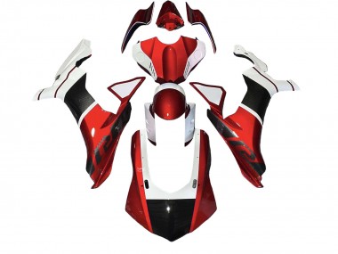 Acheter Carénages Moto Yamaha YZF 1000 R1 2020-2025 - Blanc Rouge Fausse Fibre de Carbone