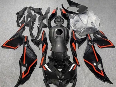Acheter Carénages Moto Kawasaki ZX4R ZX-4RR 2019-2025 - Fausse Fibre de Carbone Noir Rouge
