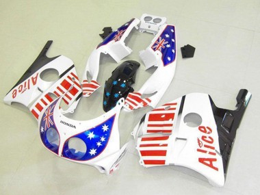 Acheter Carénages Moto Honda CBR250RR MC22 1990-1998 - Blanc Rouge Bleu Star Alice