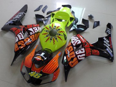 Acheter Carénage Moto Honda CBR1000RR 2006-2007 - Vert Orange Noir Brillant Rossi 46