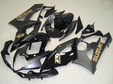Acheter Carénages Moto Suzuki GSXR 1000 2005-2006 - Noir Brillant Noir Mat Or Décalque