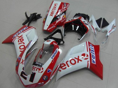 Acheter Carénages Moto Ducati 848 1098 1198 2007-2014 - Blanc Rouge Noir Brillant Valsir Xerox OEM Style 21