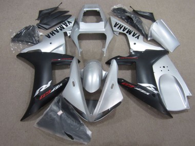 Acheter Kits Carénage Moto Yamaha YZF R1 2002-2003 - Argent Noir Mat