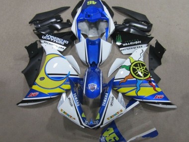 Acheter Carénages Moto Yamaha YZF R1 2009-2011 - Blanc Bleu Jaune Vert Monstre Semakin Didepan