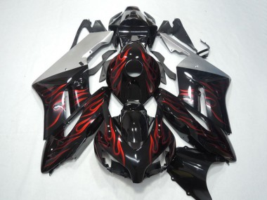 Acheter Carénages Moto Honda CBR1000RR 2004-2005 - Argent Noir Brillant Rouge Flamme