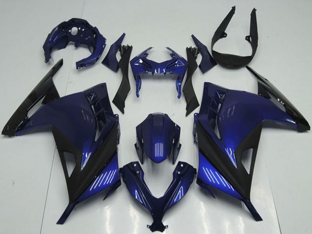 Carénages Moto Kawasaki ZX300R 2013-2018 - Bleu Noir