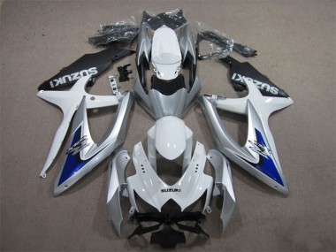 Acheter Carénages Moto Suzuki GSXR 600 2008-2010 - Argent Blanc Bleu Noir