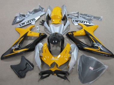 Acheter Carénages Moto Suzuki GSXR 600 2008-2010 - Jaune Argent Noir Brillant
