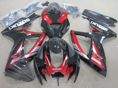 Acheter Carénages Moto Suzuki GSXR 750 2006-2007 - Rouge Noir Brillant