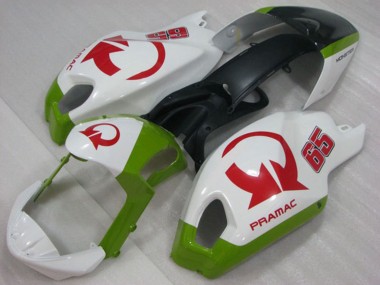 Acheter Carénages Moto Ducati Monster 696 2008-2012 - Blanc Vert Rouge Pramac 65