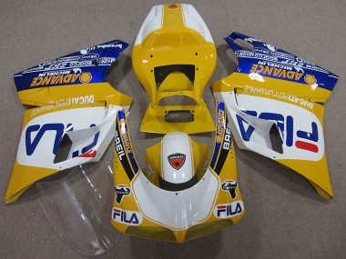 Acheter Carénages Moto Ducati 748 1993-2005 - Jaune Blanc Bleu Fila