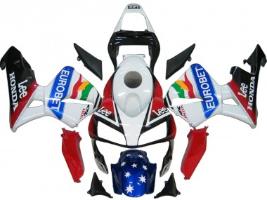 Acheter Kits Carénage Moto ABS Honda CBR600RR 2003-2004 - Blanc Rouge Bleu Noir Brillant EuroBet