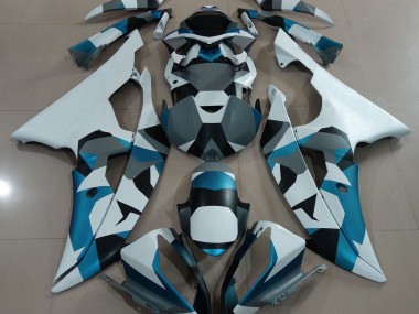 Neige Bleu Glacier Camo 08-16 R6 Carénage Moto
