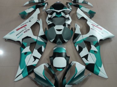 Neige Verte Écume De Mer Camo 08-16 R6 Carénage Moto