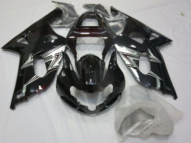 Noir Argent 01-03 GSXR 600-750 Carénage Moto