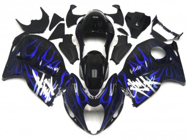 Noir Avec Bleu Profond Flamme 97-07 GSXR 1300 Carénage Moto