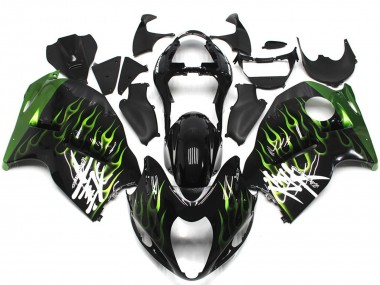Noir Avec Vert Foncé Flamme 97-07 GSXR 1300 Carénage Moto