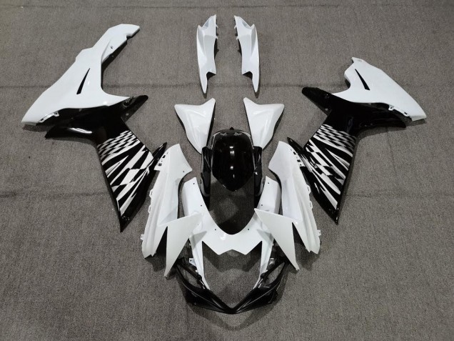 Noir Blanc & Argent 11-24 GSXR 600-750 Carénage Moto
