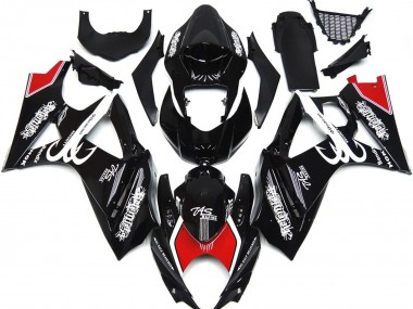 Noir & Blanc Avec Du Rouge 07-08 GSXR 1000 Carénage Moto