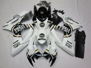 Noir Blanc Lucky Strike 06-07 GSXR 600-750 Carénage Moto