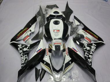 Noir & Blanc Playboy 07-08 CBR600RR Carénage Moto