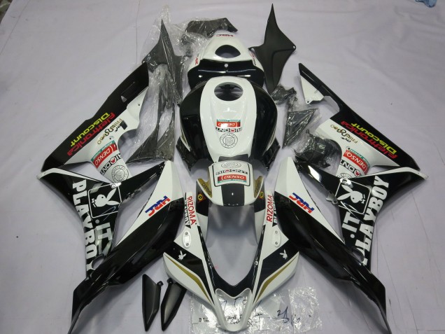 Noir & Blanc Playboy 07-08 CBR600RR Carénage Moto