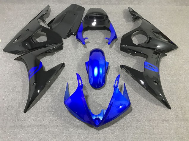 Noir & Bleu Brillant 03-04 R6 Carénage Moto Noir & Bleu Brillant 03-04 R6 Carénage Moto
