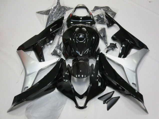 Noir Brillant & Argent 07-08 CBR600RR Carénage Moto