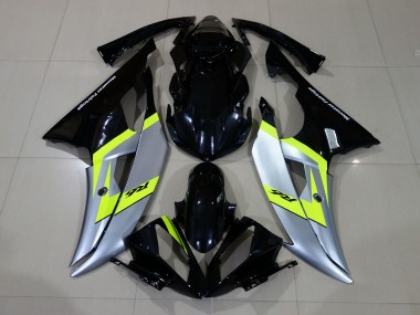Noir Brillant & Argent 08-16 R6 Carénage Moto