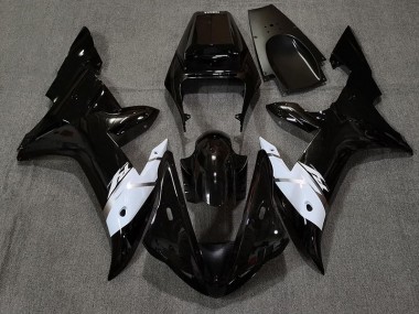 Noir Brillant Blanc & Argent 02-03 R1 Carénage Moto