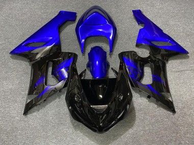 Noir Brillant & Bleu 05-06 ZX6R Carénage Moto