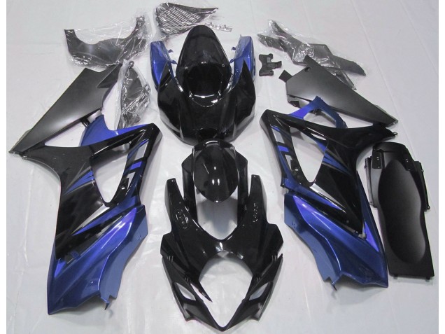 Noir Brillant & Bleu 07-08 GSXR 1000 Carénage Moto Noir Brillant & Bleu 07-08 GSXR 1000 Carénage Moto