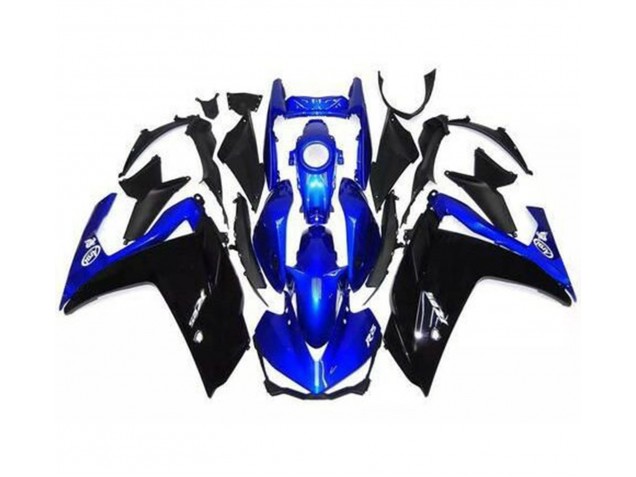Noir Brillant & Bleu 15-18 R3 Carénage Moto Noir Brillant & Bleu 15-18 R3 Carénage Moto