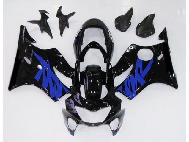 Noir Brillant & Bleu 99-00 CBR600 F4 Carénage Moto Noir Brillant & Bleu 99-00 CBR600 F4 Carénage Moto