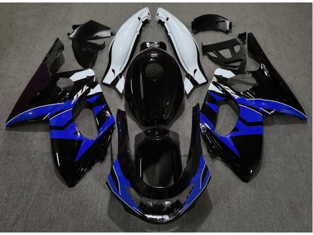 Noir Brillant Bleu & Blanc 98-07 YZF600 Carénage Moto Noir Brillant Bleu & Blanc 98-07 YZF600 Carénage Moto