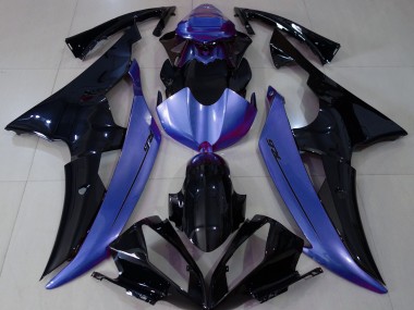 Noir Brillant & Bleu Clair 08-16 R6 Carénage Moto