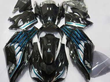 Noir Brillant & Bleu Clair 12-21 ZX14R Carénage Moto