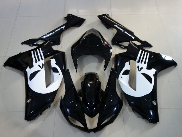 Noir Brillant & Crane 07-08 ZX6R Carénage Moto Noir Brillant & Crane 07-08 ZX6R Carénage Moto