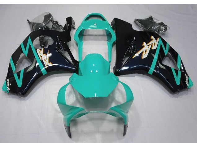 Noir Brillant & Cyan 02-03 CBR954RR Carénage Moto Noir Brillant & Cyan 02-03 CBR954RR Carénage Moto