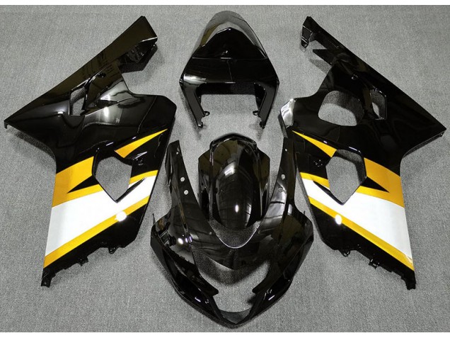 Noir Brillant & Jaune 04-05 GSXR 600-750 Carénage Moto Noir Brillant & Jaune 04-05 GSXR 600-750 Carénage Moto