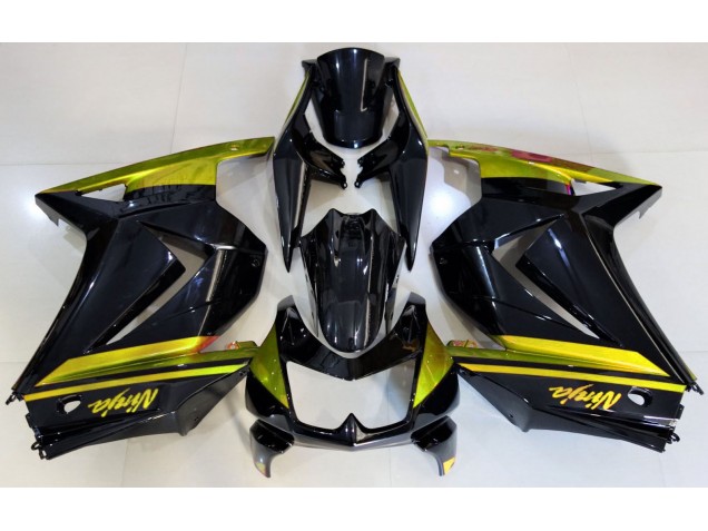 Noir Brillant & Jaune 08-12 Ninja 250 Carénage Moto Noir Brillant & Jaune 08-12 Ninja 250 Carénage Moto