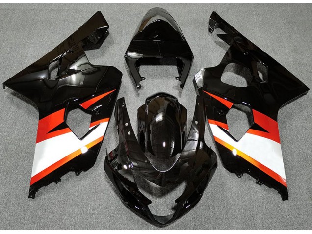 Noir Brillant & Orange 04-05 GSXR 600-750 Carénage Moto Noir Brillant & Orange 04-05 GSXR 600-750 Carénage Moto