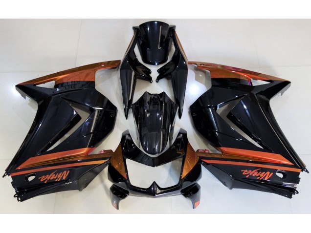 Noir Brillant & Orange 08-12 Ninja 250 Carénage Moto