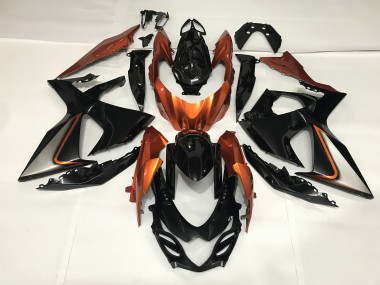 Noir Brillant & Orange Brillant 09-16 GSXR 1000 Carénage Moto