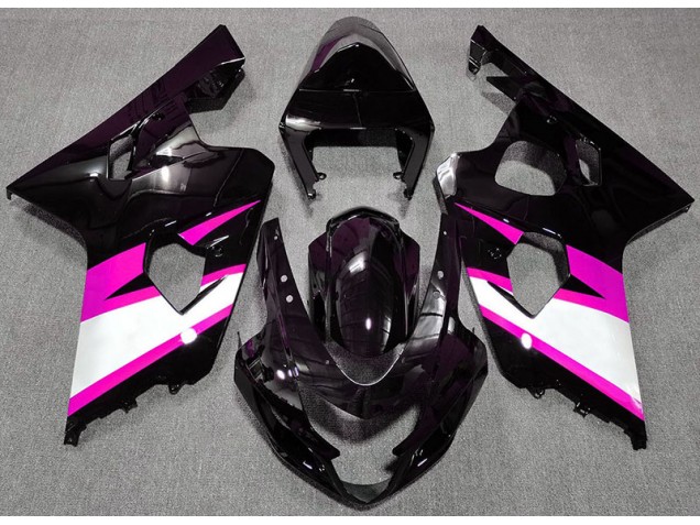Noir Brillant & Rose 04-05 GSXR 600-750 Carénage Moto Noir Brillant & Rose 04-05 GSXR 600-750 Carénage Moto