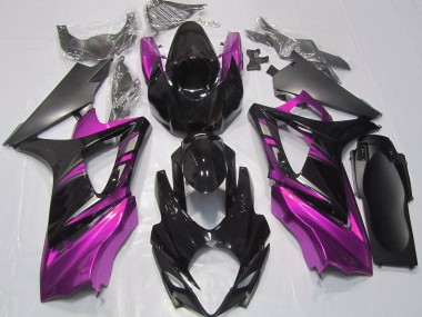 Noir Brillant & Rose 07-08 GSXR 1000 Carénage Moto