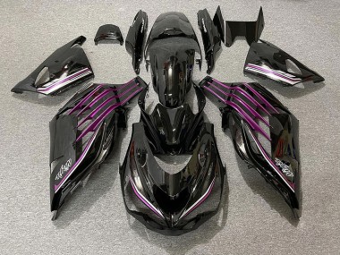 Noir Brillant & Rose 12-21 ZX14R Carénage Moto